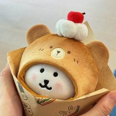 烤焦面包可爱10CM棉花娃娃头套自嘲娃衣毛绒玩偶仔配饰现货