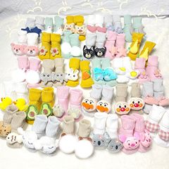 New baby socks double-needle doll cartoon three-dimensional newborn mid-tube socks non-slip dot glue floor socks