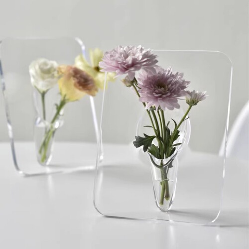 Acrylic vase photo frame ins style high-looking transparent art ornament hydroponic creative vase high-end