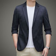 男士休闲西装2025春秋季新款高端潮牌单西商务中年正装西服外套男