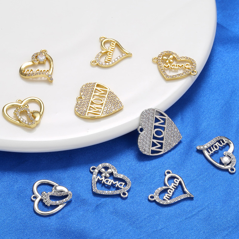 2g Weight Pendant Jewelry Making Type Zircon Inlay Material DIY Jewelry Accessories Classification 1 Piece Quantity Brass Material Letter, Heart Shape Pattern Plating, Inlay Design Simple Style Style 1 Piece Brass Zircon Letter Heart Shape Pendant 无