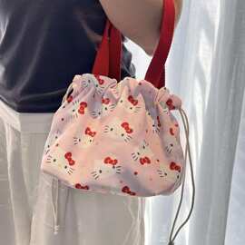 2026新款Hello Kitty化妆包可爱饭盒泼水学生便当大容量手提包WW