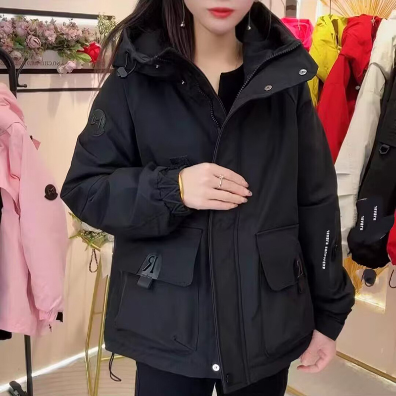 Otoño y invierno de 2025 ropa de mujer nueva moda casual con capuzas personalidad corta chaqueta de algodón deportivo suelto image 4