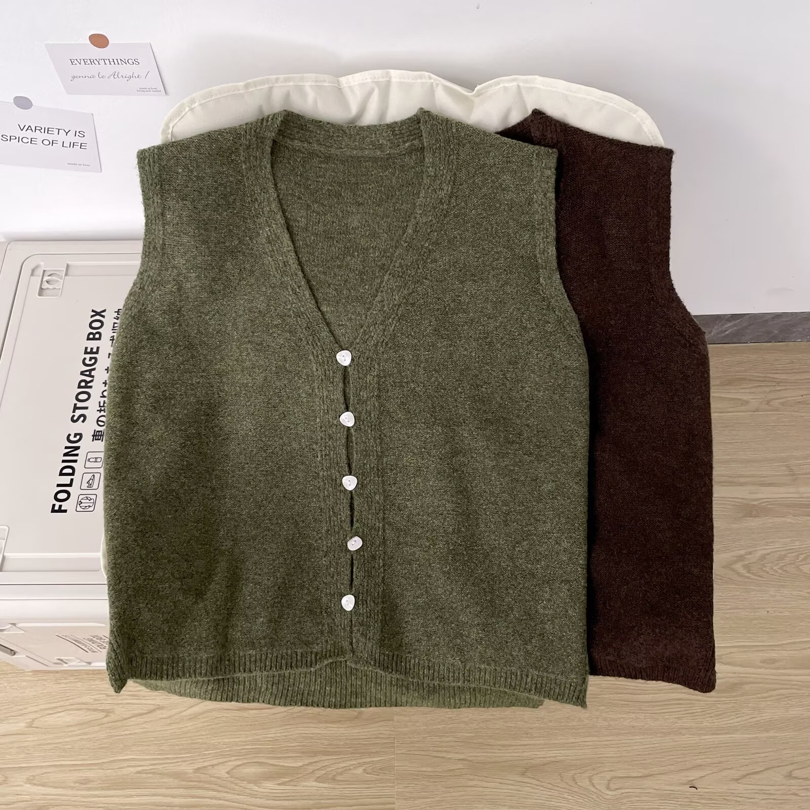 V-neck cardigan knit vest for men, new spring style, simple sleeveless wool vest, layering vest for men.