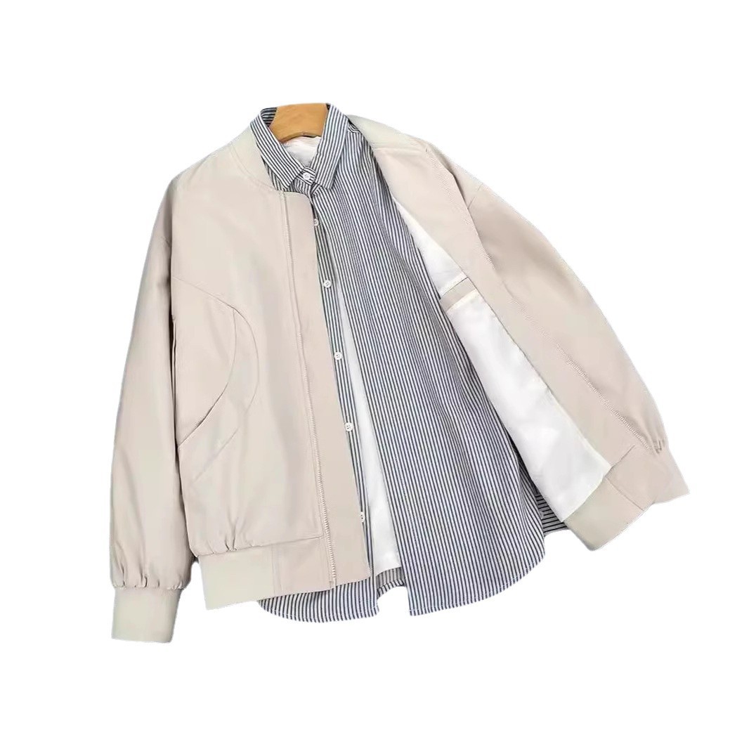 Jakna Pomlad in Jesen Nova Zunanja Oprana Oblačila za Prosti Čas Ohlapna Delovna Oblačila Stoječi Ovratnik Moški Plašč_voghion.com