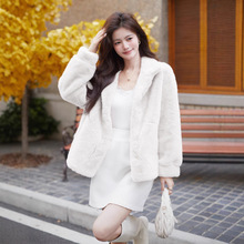 锐达水貂绒皮毛一体外套女冬季2025立领加厚皮草短款毛绒X20