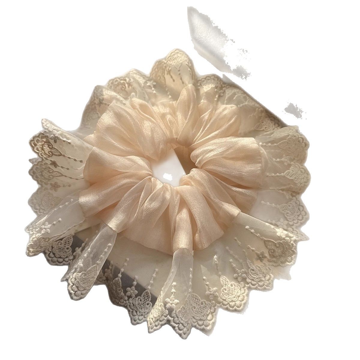 Elastico per capelli con pizzo elegante stile francese accessori_voghion.com