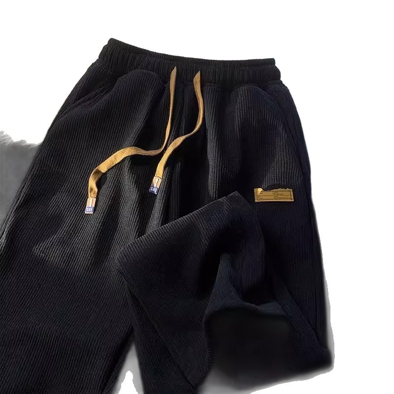 Neue Herren-Freizeithose aus dünnem Cord für Frühling und Herbst, gerades, weites Bein, lockere Passform, vielseitig, trendiger High-Street-Stil, Eisdrape_voghion.com