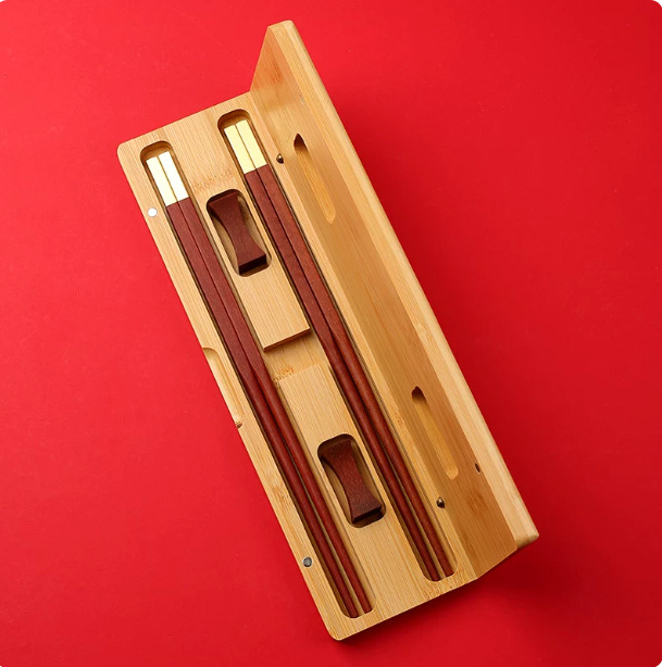 Direct from the factory: wooden chopstick holder, solid wood chopstick box for home and restaurant use, wooden chopstick storage box, business gift