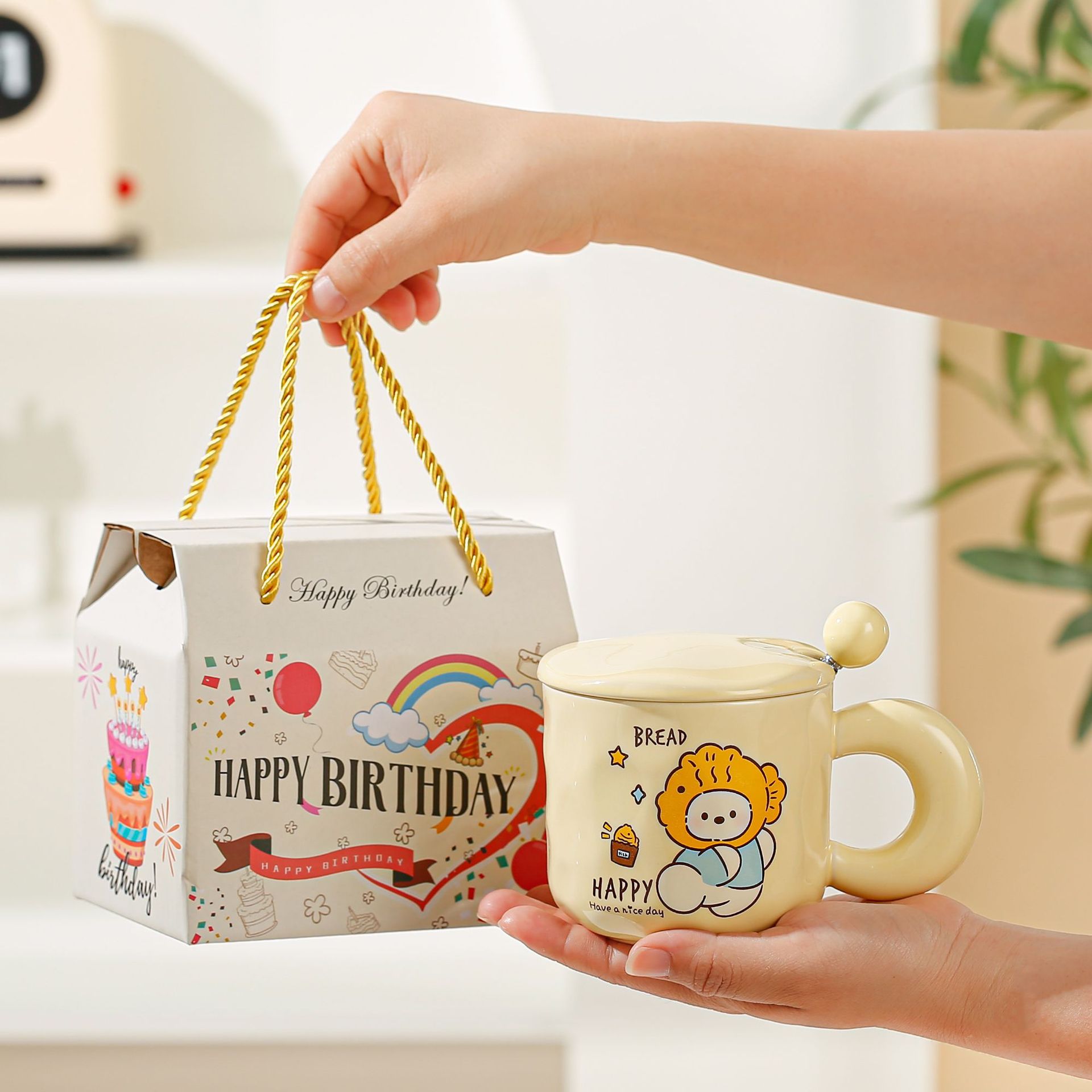 Tazas de logotipo personalizado de dibujos animados tazas de cerámica patrón encantador regalo de regalo de apertura regalo de regalo