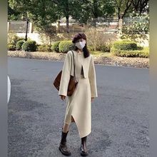 法式感小香风毛呢套装秋冬新款气质名媛设计感显瘦两件套女装