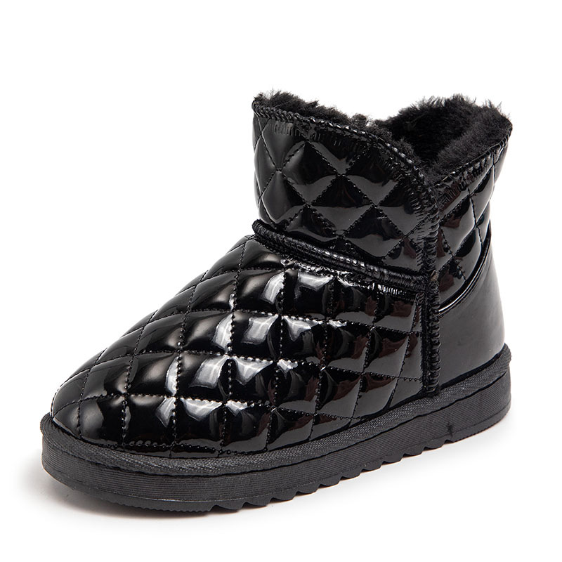 Botas de nieve para niñas Botas de algodón grueso forradas de lana para niños 2022 invierno Nuevas botas cortas impermeables para niños zapatos de algodón para bebés moda