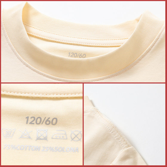 Children's 180g heavy Solona cotton elastic short sleeve girls round neck loose half sleeve boys solid color t-shirt wholesale