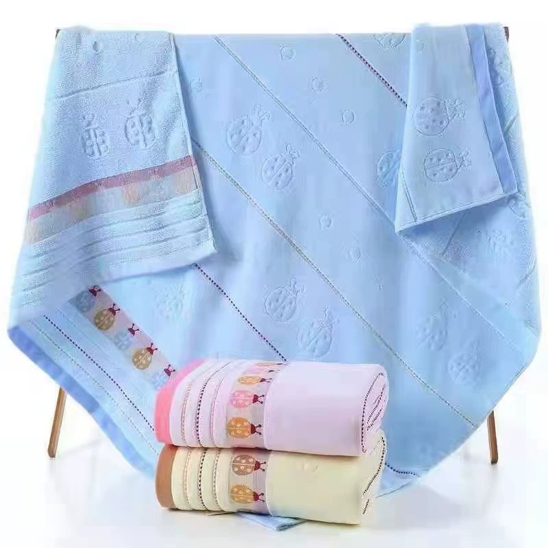Cotton cartoon children's soft bath towel for kindergarten, wholesale