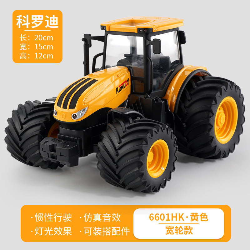 Vehículo de ingeniería de granjero de juguete eléctrico transfronterizo 2,4g control remoto inalámbrico de carga de 6 canales vehículo de carga de tractor grande