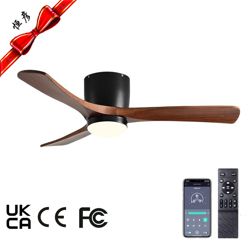 Ceiling fan light, American retro style, Nordic minimalist style, integrated inverter light for living room, dining room, and bedroom.