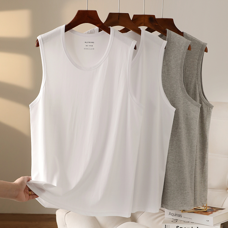 All-cotton narrow tank top for men, middle-aged and elderly, summer pure cotton sleeveless T-shirt for dad, base layer for grandpa, old man's undershirt All-cotton narrow tank top for men, middle-aged and elderly, summer pure cotton sleeveless T-shirt for dad, base layer for grandpa, old man's undershirt