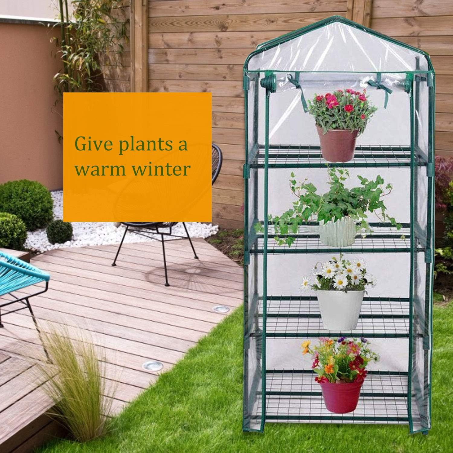 Mini Transparent PVC Portable Garden Greenhouse Cover Waterproof Plant House Tent Insulation Warm Shed_voghion.com