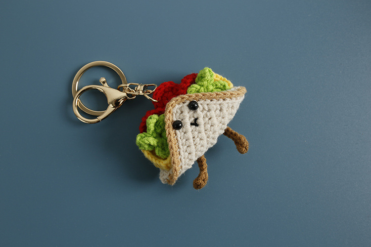 Daily Occasion 1 Piece Sandwich Keychain Yarn Handmade Cute Keychain