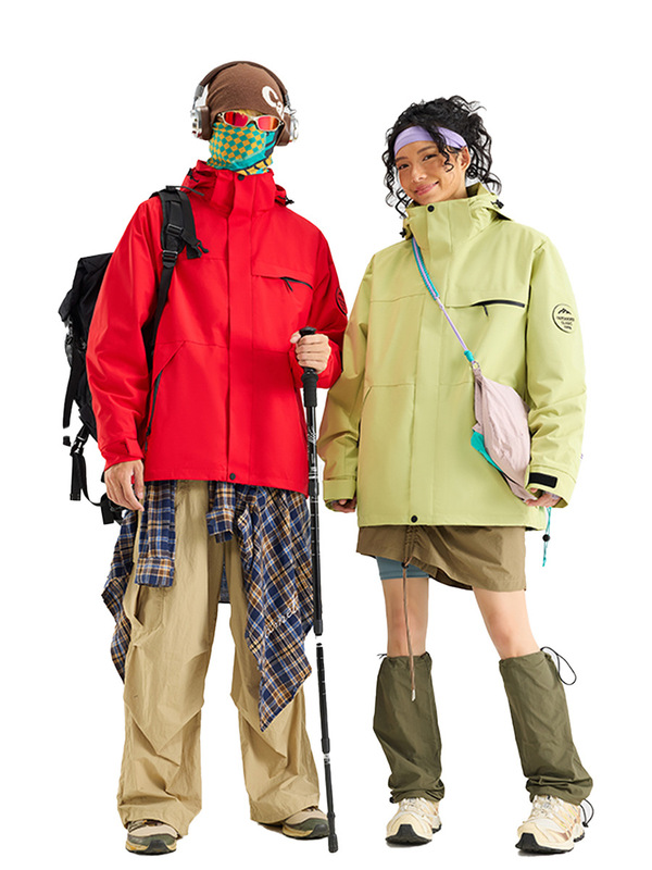 工作服工装户外机能夹克防风防水运动外套定制连帽冲锋衣女三合一|undefined