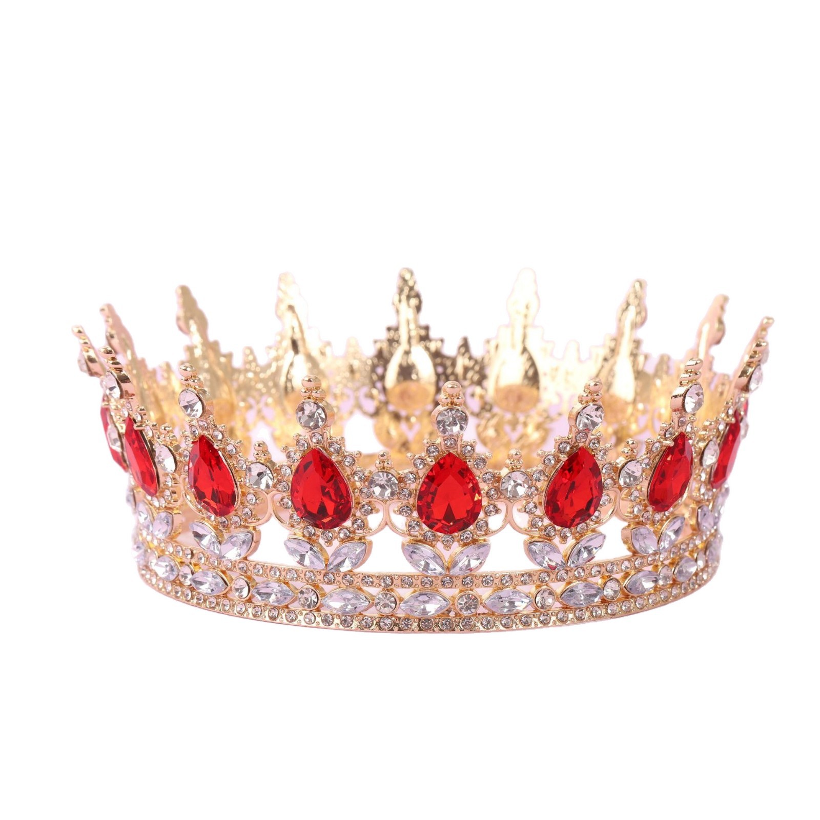 Europa y Estados Unidos cabeza de corona de novia barroca colorida de cristal peinado noble temperamento reina corona de fénix