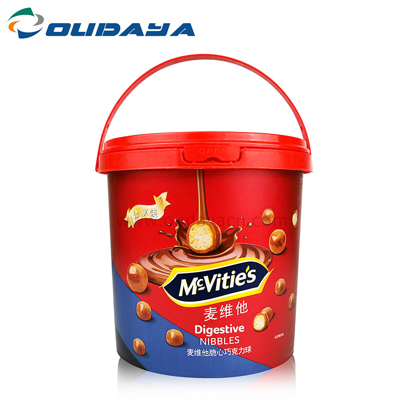 厂家直供模内贴麦丽素桶饼干桶糖果桶巧克力桶玩具储物桶塑料桶