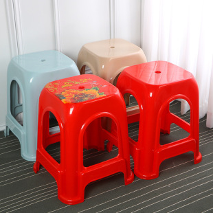 Factory wholesale colorful printed plastic chair night snack stall stool home fashion simple dining stool