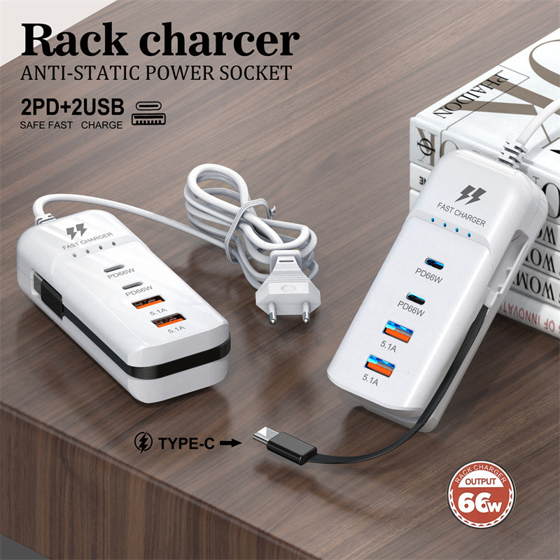 New Mobile Phone charger pd+usb Multi-port charging Head Strip Suitable for Apple Android 3.1a Socket type-c