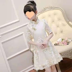 Girls' Cheongsam dress Summer Children's Dress Princess Dress Chinese Style Guzheng Performance Clothing Girls' Ancient Clothes Hanfu