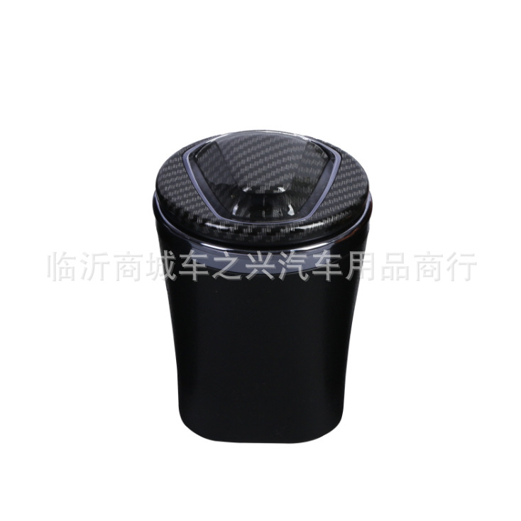 Car ashtray multi-function with light one-hand open cover creative high-grade high-temperature resistant ceramic liner anti-fly ash in car
