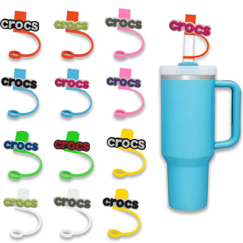Crocs Letter Shoe Flower 8 Creative Cartoon Straw Cap Aliexpress Plastic Straw Plug Stanley Cup Straw Plug