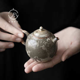 宜室茶话水墨柴烧窑变茶壶复古家用泡茶手执壶球孔过滤陶瓷泡茶壶