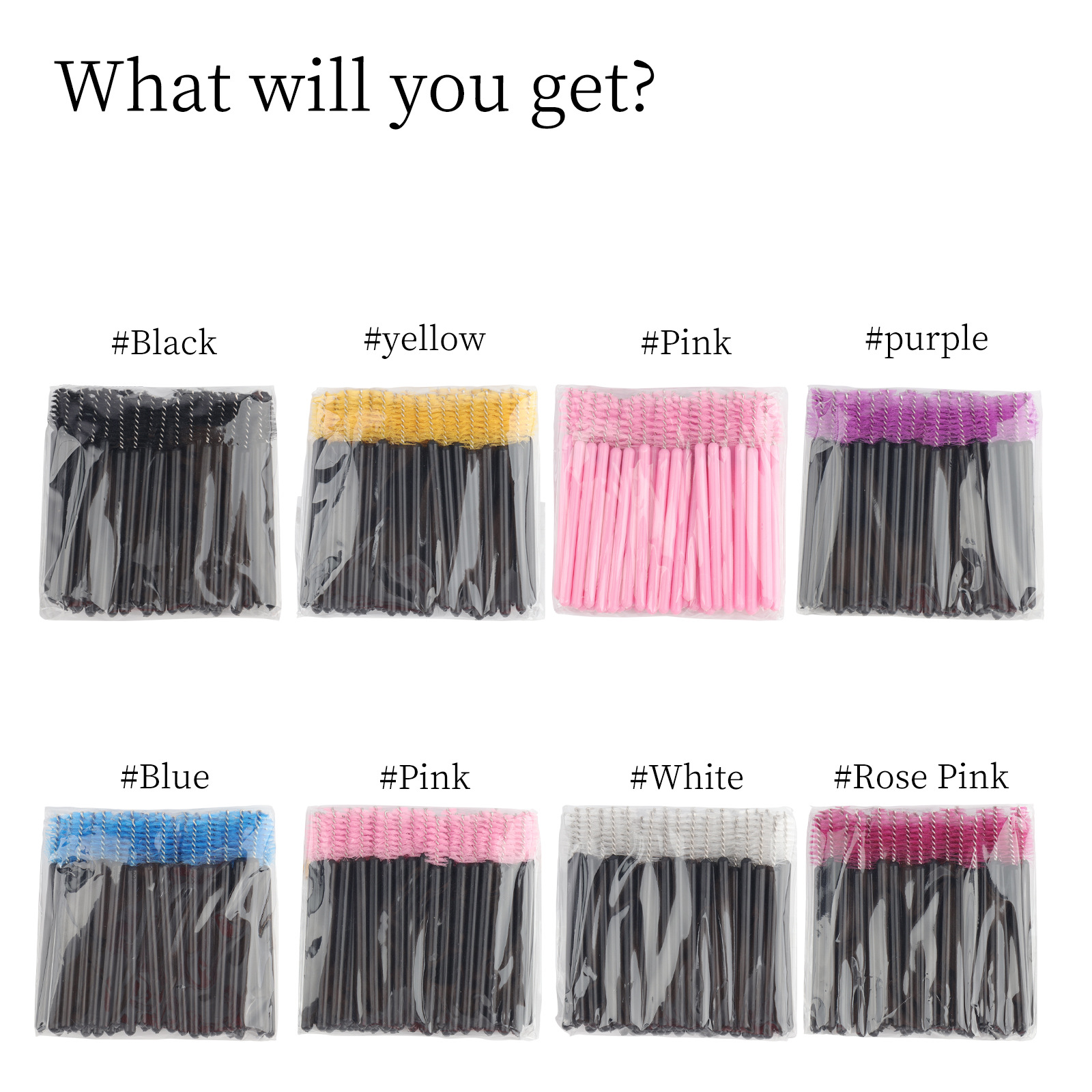 Wholesale disposable eyelash brushes, mini brushes, dual-use colored eyelash brushes, compact and easy to carry, for false eyelashes and eyebrows