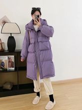 羽绒服反季新款女收腰中长款过膝韩版宽松显瘦连帽加厚冬外套厂家