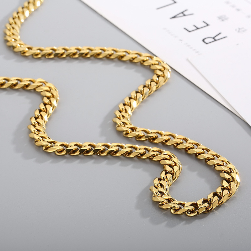 135g Weight PVD Coated Gold Plating Process 18K Real Gold Plated Plating Material 304 Stainless Steel Pendant Material Rhinestones Inlay Material Necklace Classification 304 Stainless Steel Chain Material Daily Occasion 304 Stainless Steel Material Geometric Pattern Unisex Gender Fashion Style Waterproof Non Tarnish, Inlay Craft Fashion Geometric Stainless Steel Necklace Inlay Rhinestones Stainless Steel Necklaces 9