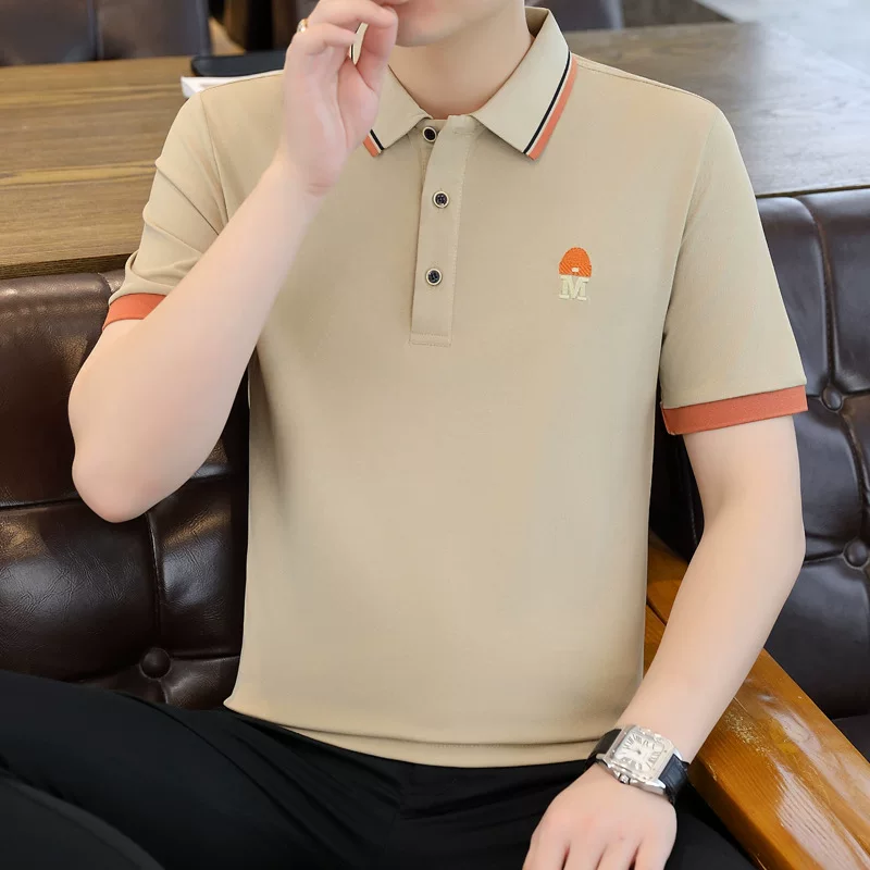 Летняя футболка с коротким рукавом для отдыха, трендовая футболка, slim fit, корейский стиль