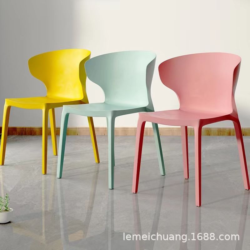 Thickened Plastic Chair for Home Use, Dining Chair with Backrest, Modern Simple Leisure Chair, Internet-Famous Desk Chair, Dining Table Chair