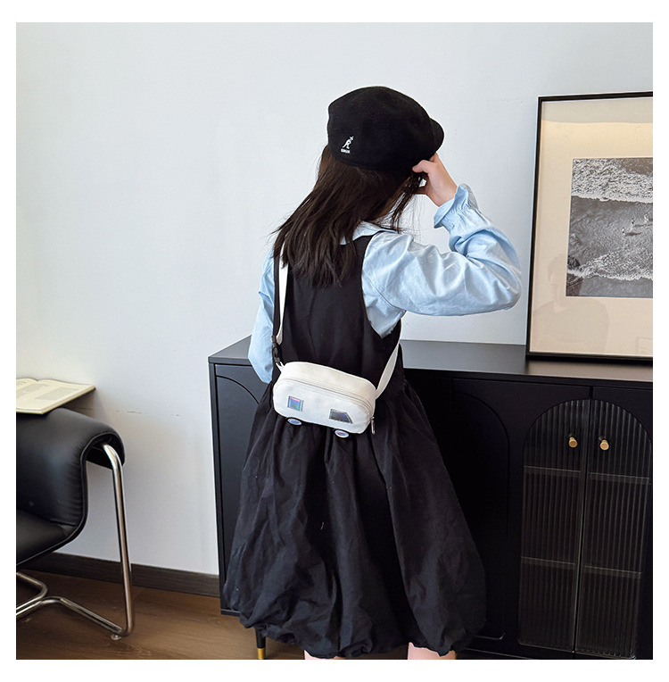 Niños Lienzo Color Sólido Lindo Hilo De Coser Cuadrado Cremallera Bolsas De Hombro display picture 14