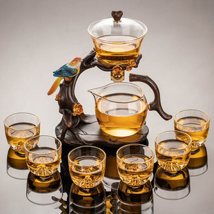 New Style Glass Automatic Tea Set for Home Use, Light Luxury Tea Cup with Magnetic Teapot for Lazy Tea Brewing