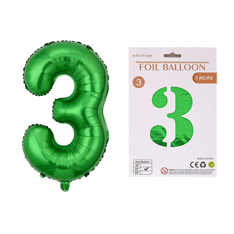 Globo de película de aluminio digital de 32 pulgadas, tarjeta de papel, tapa dura, paquete individual, cuerpo delgado, fiesta digital, globo decorativo flotante