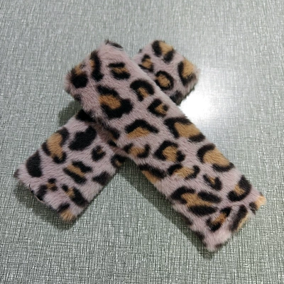 Car Seat Belt Plush Leopard Print Seat belt shoulder pad - leopard-print-pink-shoulder-pads-65x23cm