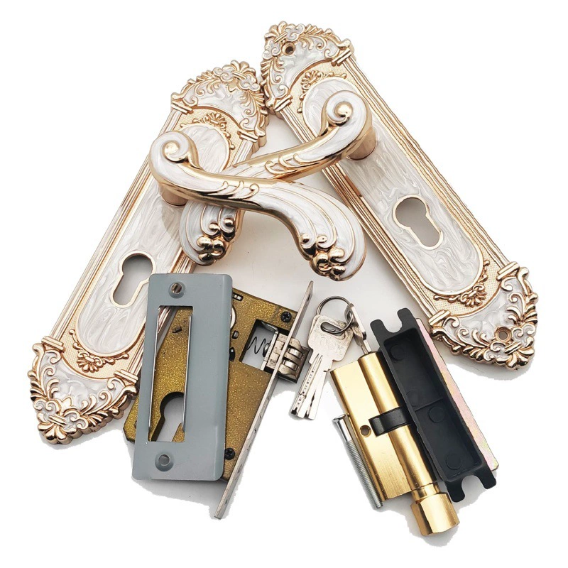 Белый дверной замок для внутреннего помещения, деревянный дверной замок в европейском стиле, ручка замка, замок для двери спальни, производитель оптом