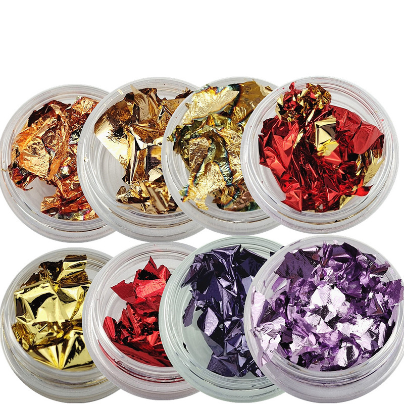 Amazon 24-color optional decorative broken color foil gold silver foil imitation gold foil nail art DIY glue drop process gold foil Amazon 24-color optional decorative broken color foil gold silver foil imitation gold foil nail art DIY glue drop process gold foil