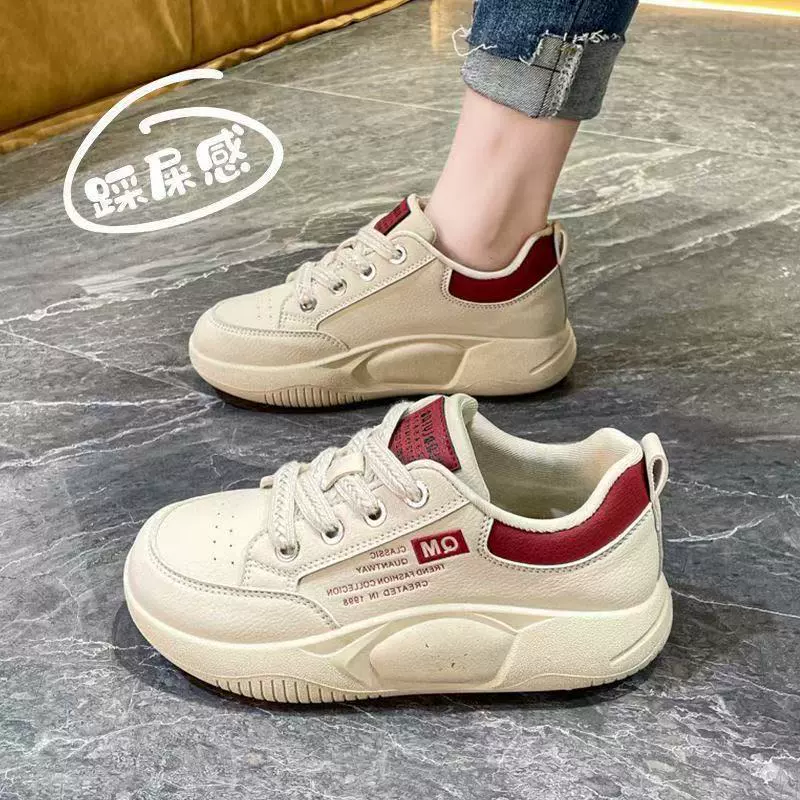 Новые женские повседневные кроссовки на толстой подошве 2025 года, белые кеды, увеличивающие рост, спортивная обувь, кроссовки на воздушной подушке для увеличения роста.