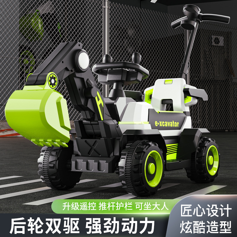 Excavadora eléctrica para niños niño portátil control remoto vehículo todoterreno excavadora ingeniería vehículo gancho máquina carro image 3