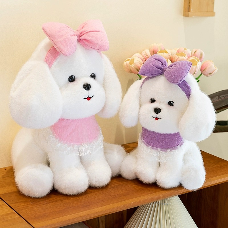 Plush cute toy with bow