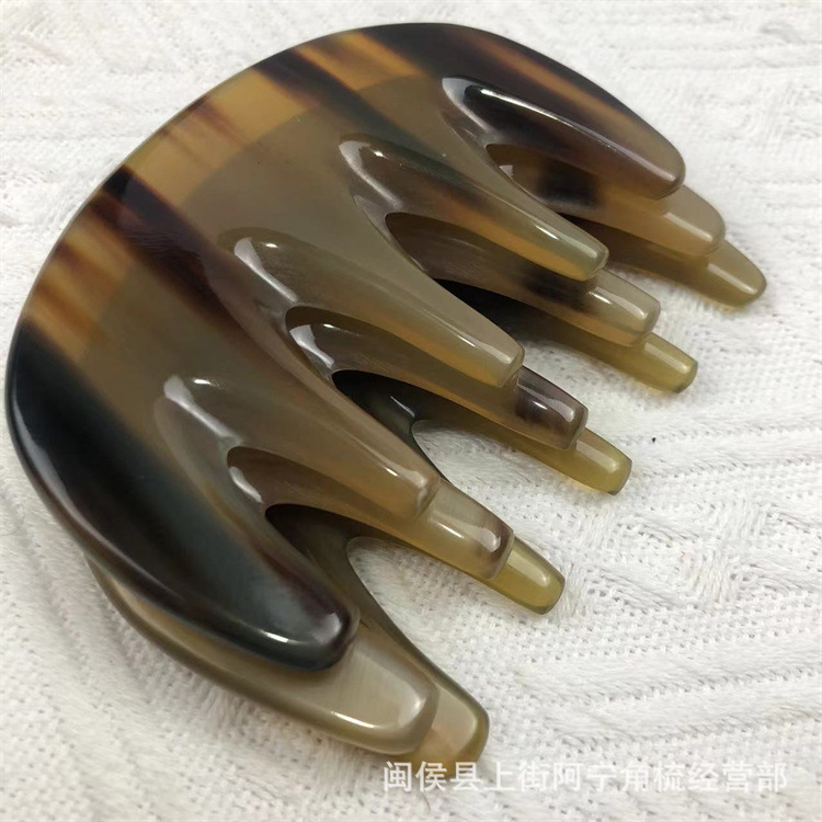 Natural Horn Five-Tooth Comb 9.5cm Scalp Massage Comb for Travel and Daily Hair Care specifications