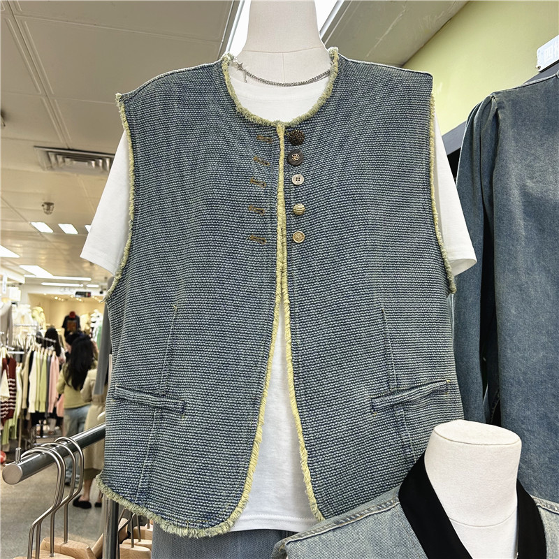 Nueva chaqueta de vaquín de estilo chino de estilo chino de nuevo estilo de primavera y otoño chaqueta corta y suelta