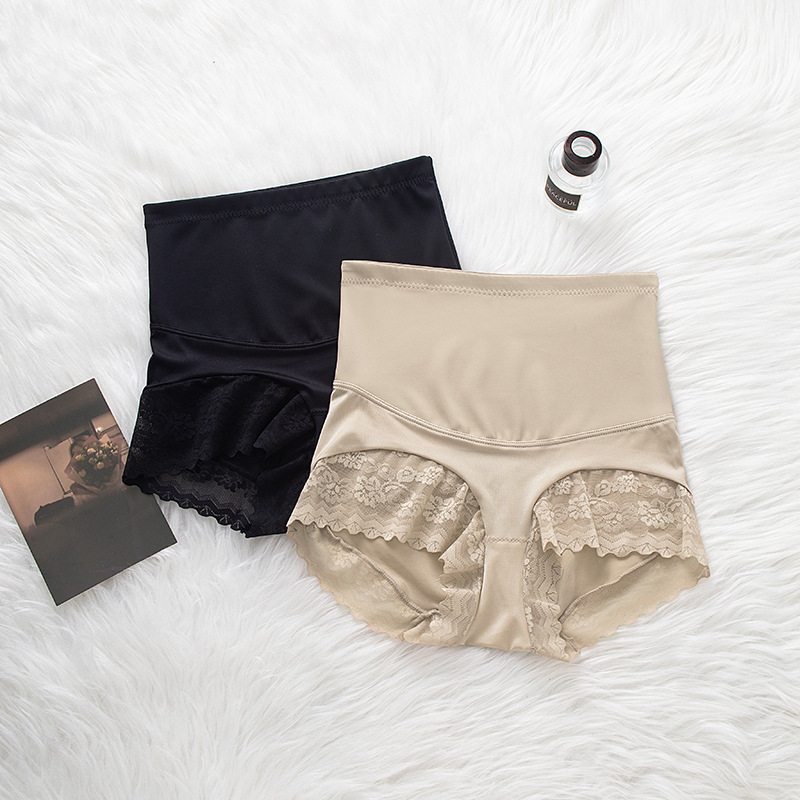 High-waist lace tummy control and shaping panty with breathable gusset and lace mid-rise tummy control and shaping bodycon beauty underwear