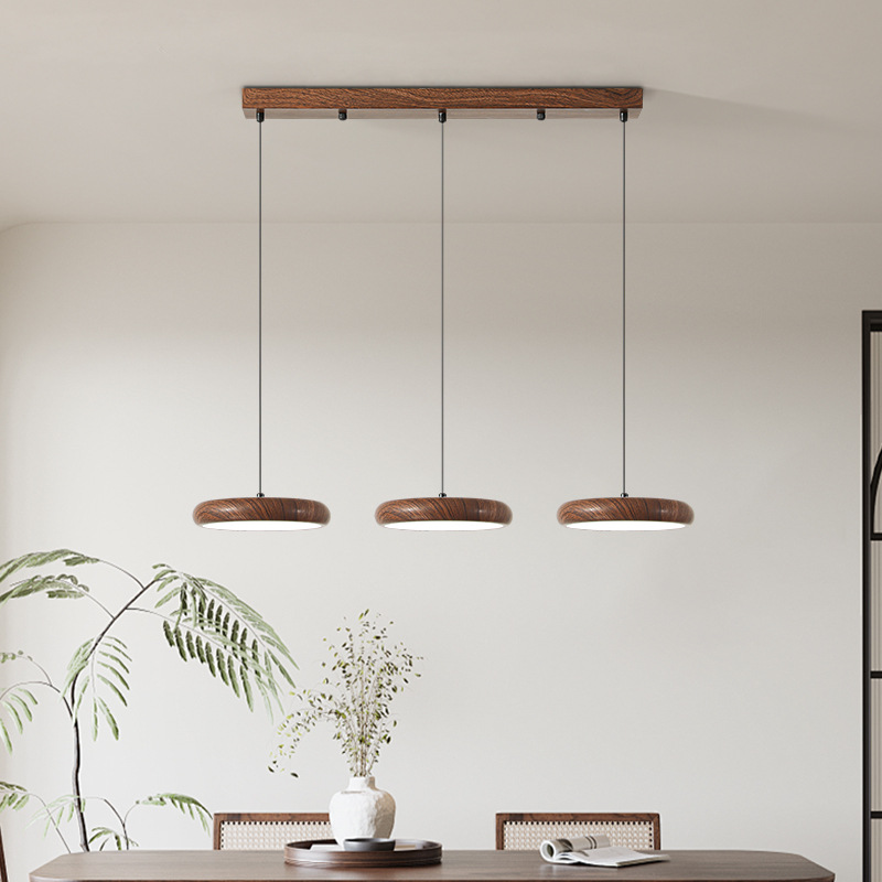 Luz principal de la sala de estar de espectro completo de nuez nuevo estilo chino simple y medieval lámpara de dormitorio lámpara de techo paquete de lámparas Zhongshan